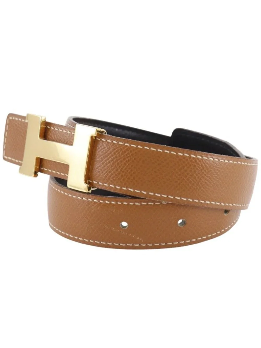 Hermes Constance Belt Reversible Veau Epsom Calf Gold Plated Brown Black